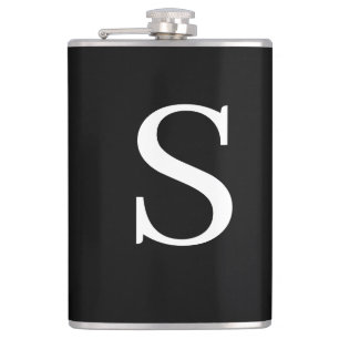 Svartvit, första Brev, monogrammed Plain Fickplunta