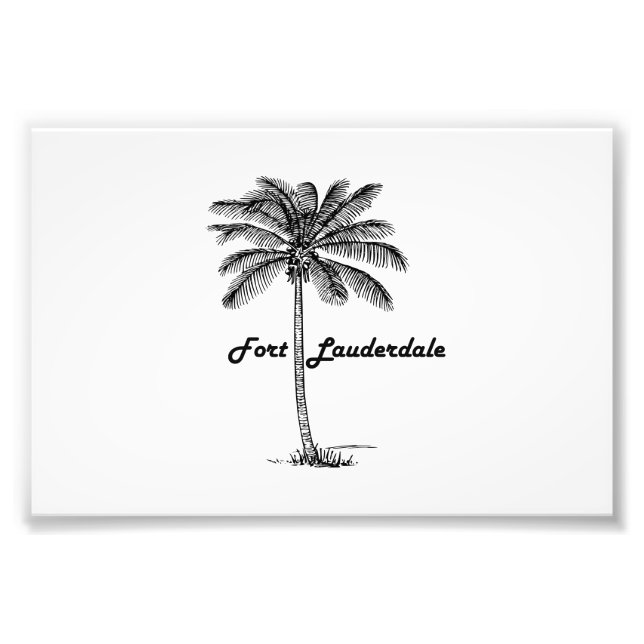 Svartvit Fort Lauderdale & Handflatan design Fototryck (Framsidan)