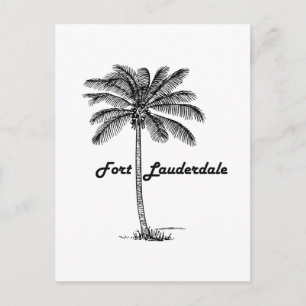 Svartvit Fort Lauderdale & Handflatan design Vykort