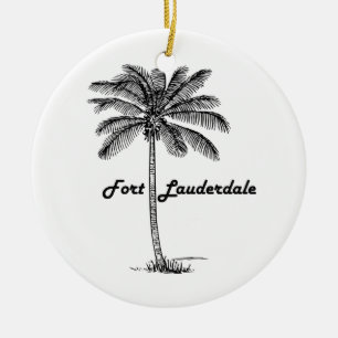 Svartvit Fort Lauderdale & handflatandesign Julgransprydnad Keramik