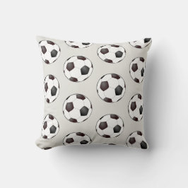 Svartvit fotboll Boll Cushion Kudde