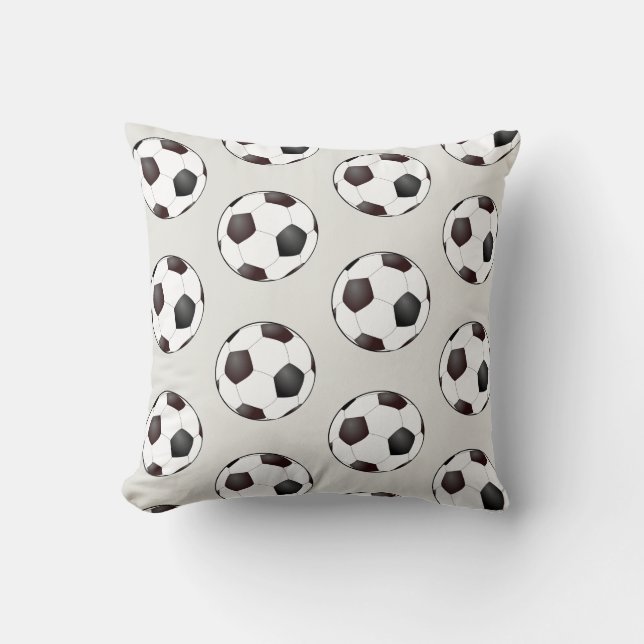 Svartvit fotboll Boll Cushion Kudde (Framsida)