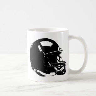 Svartvit fotboll för pepparskor Helmet Kaffemugg