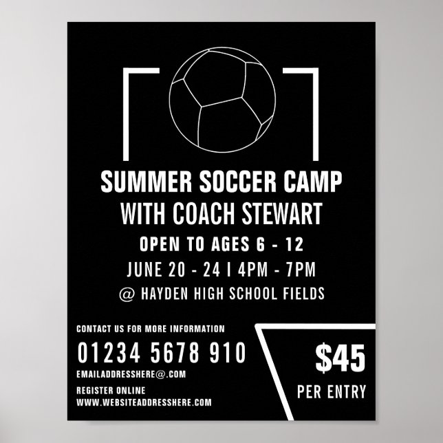 Svartvit fotboll, fotboll, fotbollskamp poster (Framsidan)
