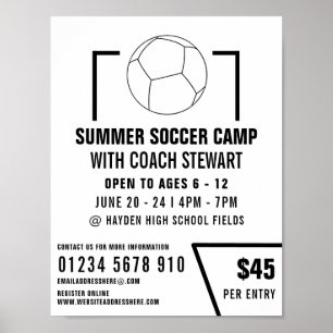 Svartvit fotboll, fotboll, fotbollskamp poster