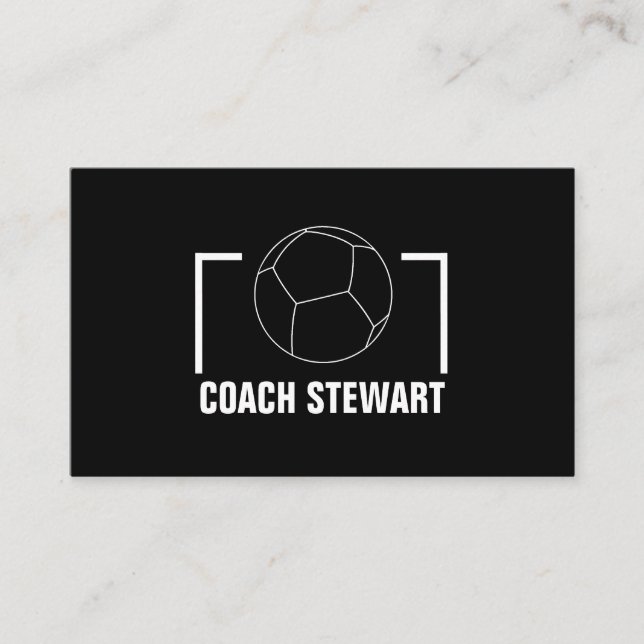 Svartvit fotboll, fotbollsspelare/tränare/ref visitkort (Framsida)