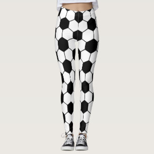 Svartvit fotboll mönster leggings