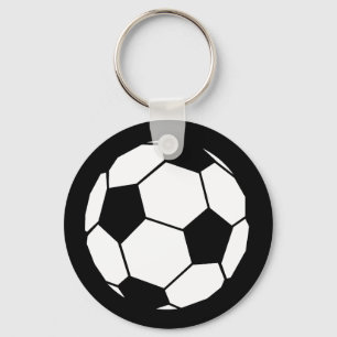 Svartvit fotboll nyckelring