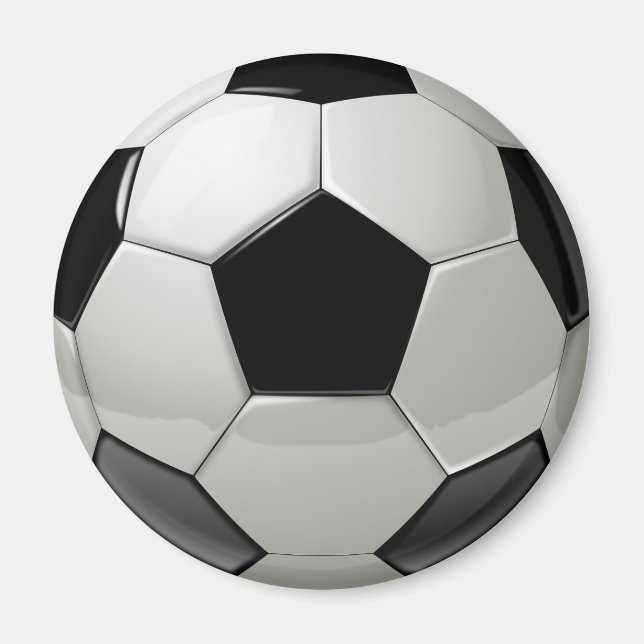 Svartvit fotbolls-fack, kulmagnet magnet (Framsidan)