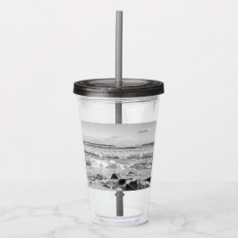 Svartvit foto av Atlanten Vågar Take Away Mugg