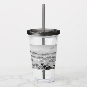 Svartvit foto av Atlanten Vågar Take Away Mugg