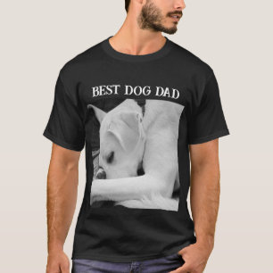 Svartvit foto av Cute Hund Resten med Pappa T Shirt