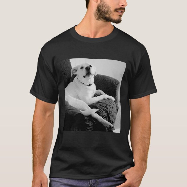 Svartvit foto av Talking Hund T Shirt (Framsida)
