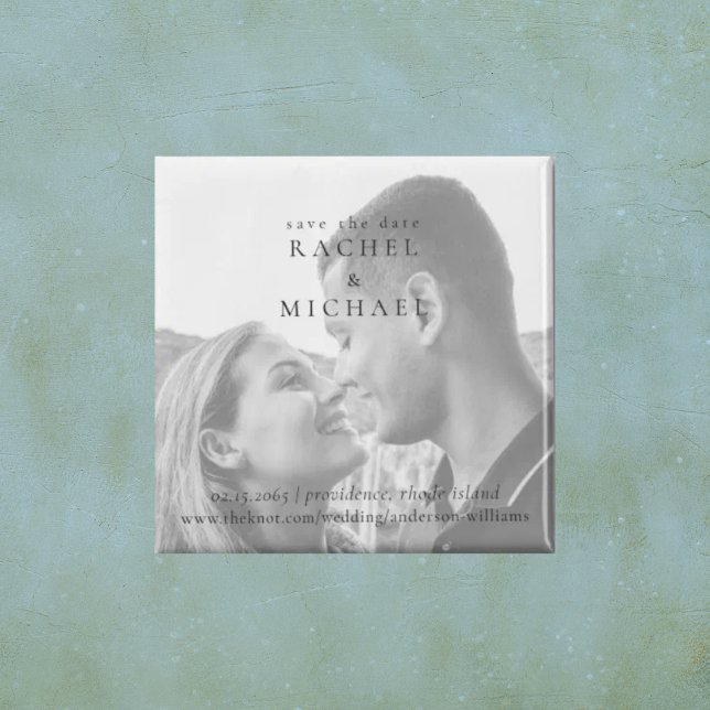 Svartvit foto Bröllop spara datum Magnet (Skapare uppladdad)