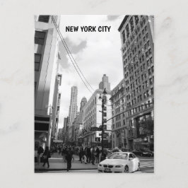 Svartvit foto New York City byggnad-bilar Vykort