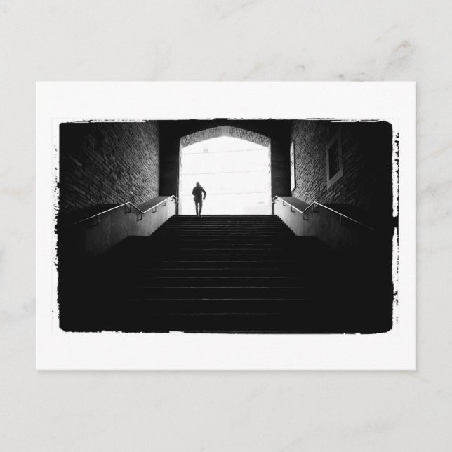 svartvit fotografi av aza vykort (Framsida)