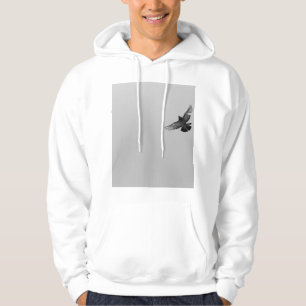 Svartvit fotografi av duvaflyget hoodie