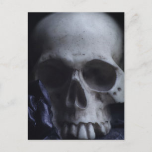 Svartvit fotografi av Spooky Human Skull Grim Blac Vykort