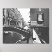 Svartvit fotografi Venedigs Italien Canal