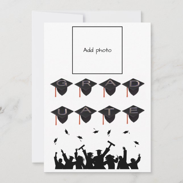 Svartvit fotokort i Student-klass Julkort (Framsida)