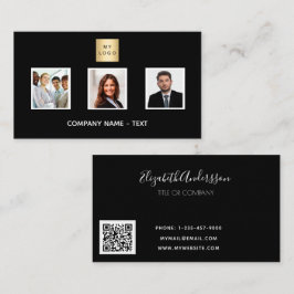 Svartvit fototeam, logotyp QR-kod Visitkort