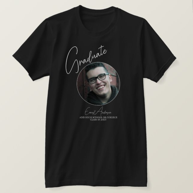 Svartvit fotoutfoto Studenten Manar Student T Shirt (Design framsida)