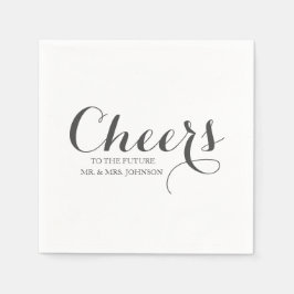 Svartvit framtid Mr. & Mrs. Namn Bröllop Pappersservett