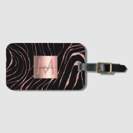 Svartvit från elegant, Guld, strimlad svart Bagagebricka