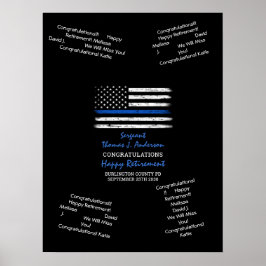 Svartvit från polisens Pension-gäst Bok Thin Blue  Poster
