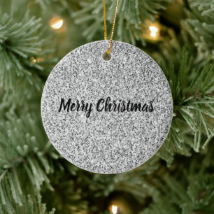 Svartvit från silver glitter julgransprydnad keramik