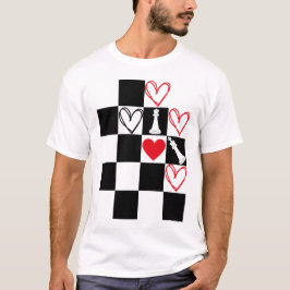 Svartvit från Valentines day i schackbrädet T Shirt