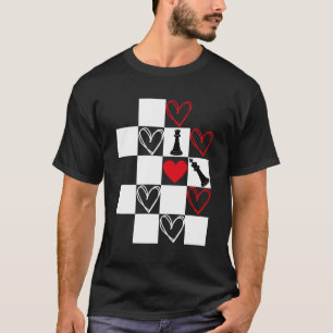 Svartvit från Valentines day i schackbrädet T Shirt