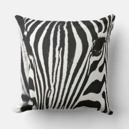 Svartvit från Zebra porträtt Kudde
