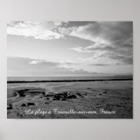 svartvit frankrike-strandfoto