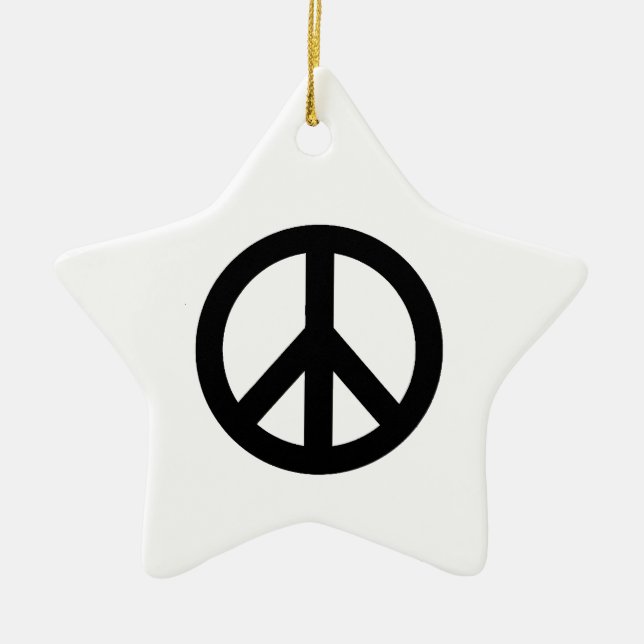 Svartvit Fredstecken, symbol Julgransprydnad Keramik (Framsidan)
