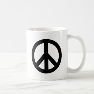 Svartvit Fredstecken, symbol Kaffemugg
