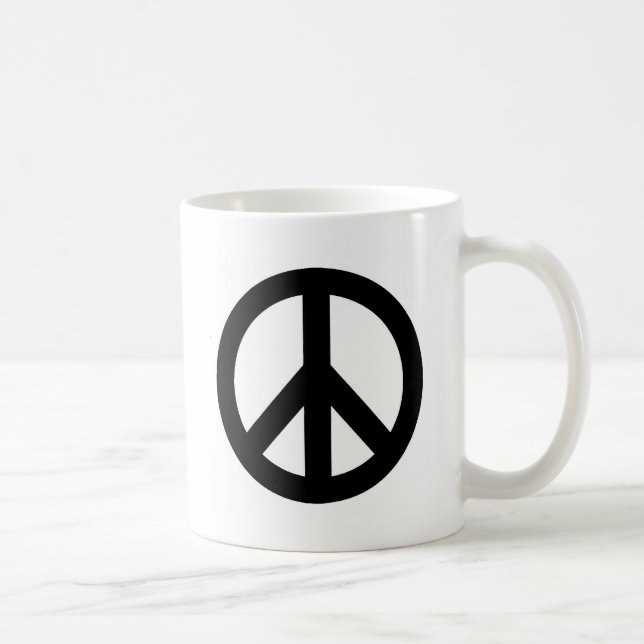 Svartvit Fredstecken, symbol Kaffemugg (Höger)