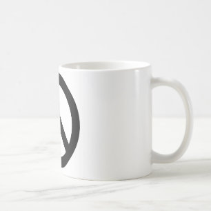 Svartvit Fredstecken, symbol Kaffemugg