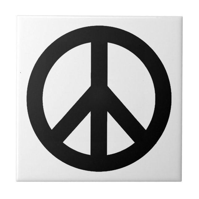 Svartvit Fredstecken, symbol Kakelplatta (Framsidan)