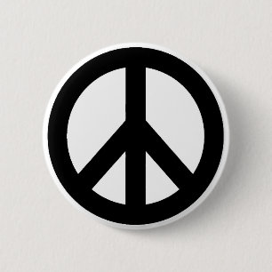 Svartvit Fredstecken, symbol Knapp