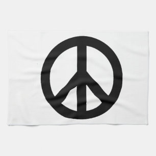 Svartvit Fredstecken, symbol Kökshandduk