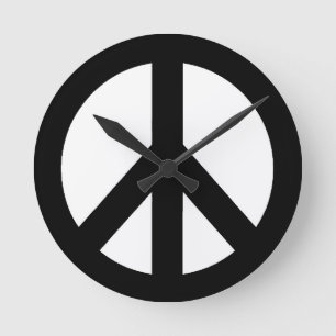 Svartvit Fredstecken, symbol Rund Klocka
