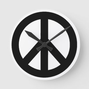 Svartvit Fredstecken, symbol Rund Klocka