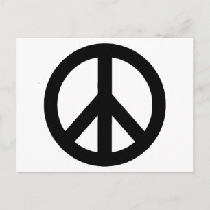 Svartvit Fredstecken, symbol Vykort