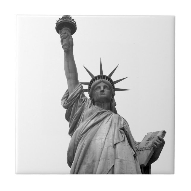 Svartvit Frihetsgudinnan Kakelplatta (Framsidan)