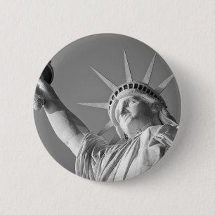 Svartvit Frihetsgudinnan Knapp