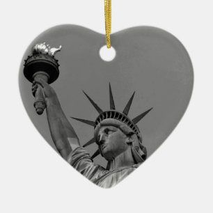 Svartvit Frihetsgudinnan New York Julgransprydnad Keramik