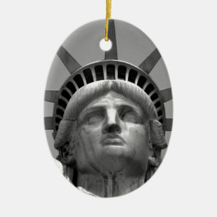 Svartvit Frihetsgudinnan New York Julgransprydnad Keramik