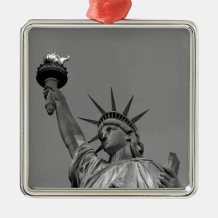 Svartvit Frihetsgudinnan New York Julgransprydnad Metall