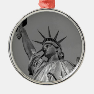 Svartvit Frihetsgudinnan New York Julgransprydnad Metall